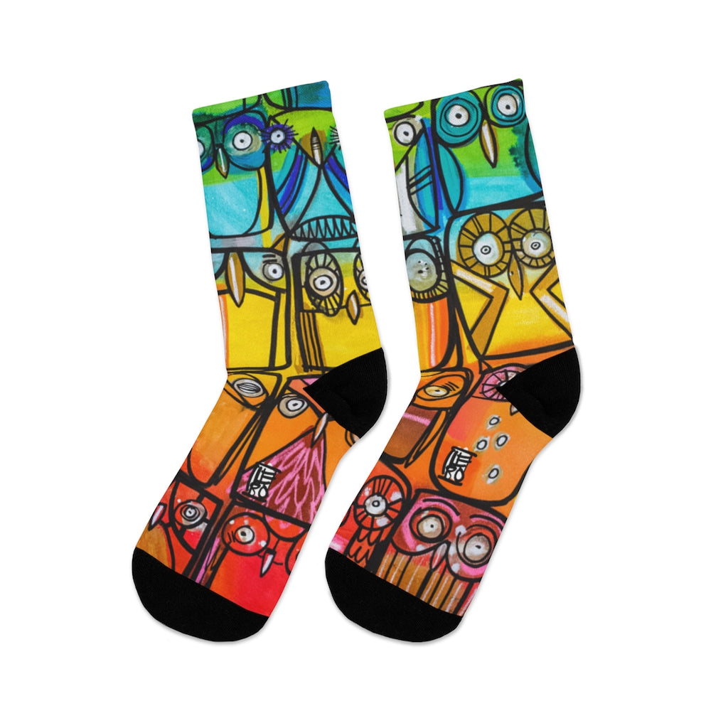 A Parliament of Rainbow Owls - Rainbow Collection - Lebo Tribe Socks